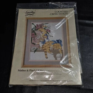 NIP‎ Something Special #50470 Mother & Playful Kittens Counted Cross Stitch Kit